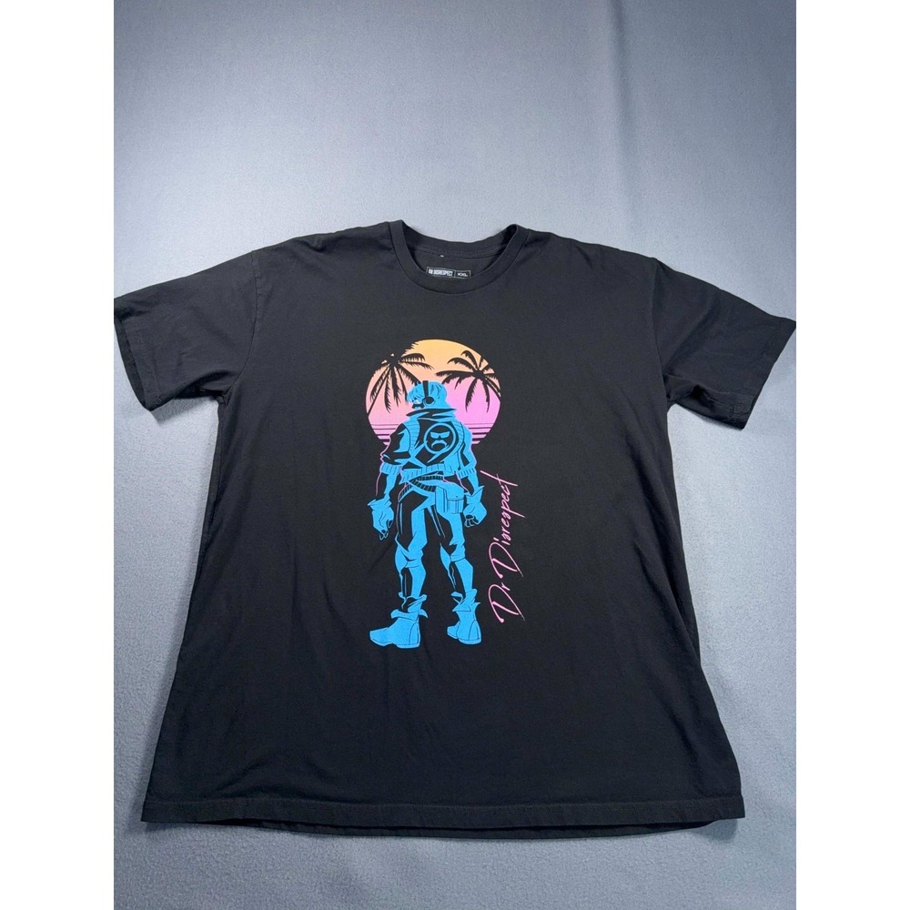 Dr Disrespect T Shirt XXL Black Neon Retro Graphic Gamer Streamer Tee 23.5x28